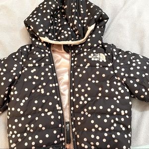 Pink and gray reversible north face puffer coat! Gently worn!